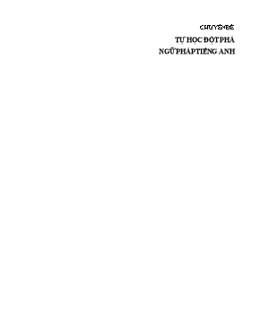 Chuyên đề Tự học đột phá ngữ pháp tiếng Anh - Dương Hương